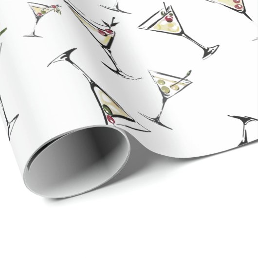 Ein bisschen älterer Martini-Cocktail Geburtstag Geschenkpapier (Rolleneckpunkt)