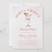 Ein bisschen älterer Martini Dirty Thirty Geburtst Einladung (Vorderseite)