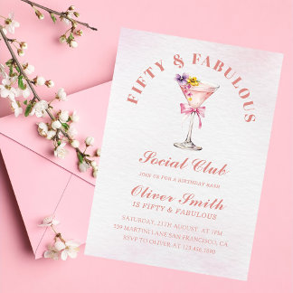 Ein bisschen älterer Martini Fünfzig & Fantastisch Einladung