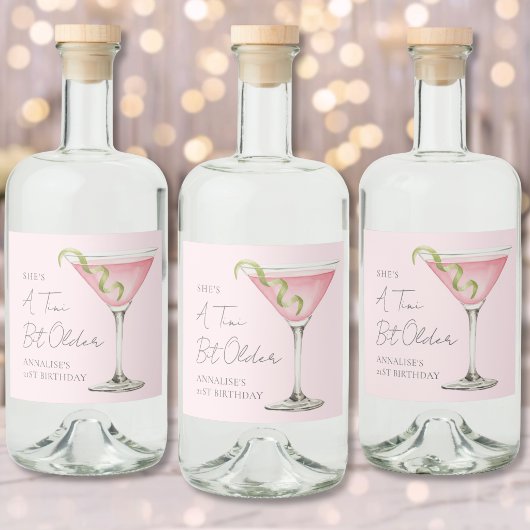 Ein bisschen älterer Martini Geburtstag Alkoholflaschenetikett