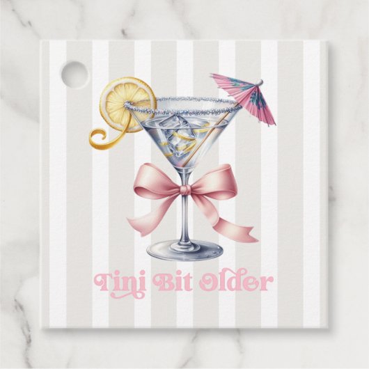 Ein bisschen älterer Martini Geburtstagsfeier Geschenkanhänger (Vorderseite)