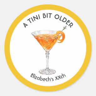 Ein bisschen älterer Martini-Geburtstagsfeier Runder Aufkleber
