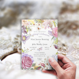 Ein bisschen Boho Floral Sonnige Hochzeit Einladun Einladung