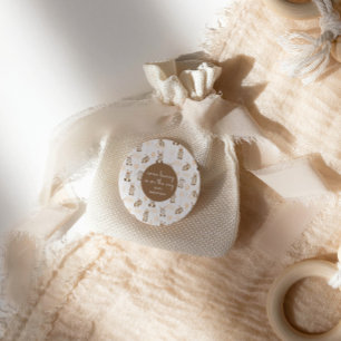 Ein bisschen Bunny ist auf der Way Brown Neutral B Runder Aufkleber