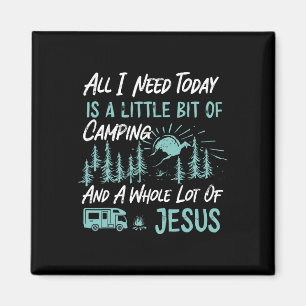 Ein bisschen Camping und Jesus Wohnmobil Camper Magnet