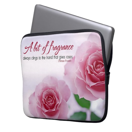 "Ein bisschen Duft" Inspiration Zitat Laptopschutzhülle (Vorderseite Links)