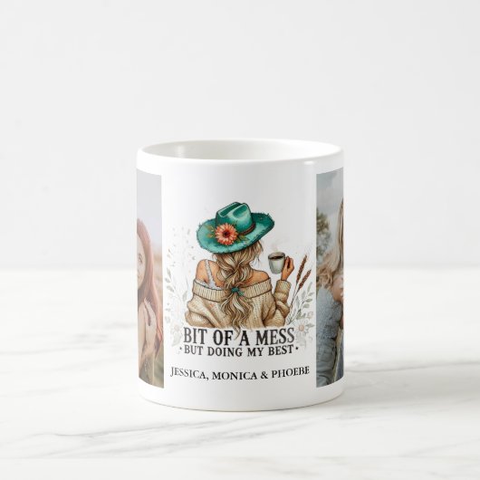 "Ein bisschen Durcheinander, aber mein Bestes tun" Kaffeetasse (Mittel)