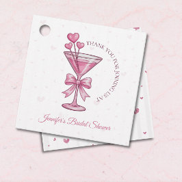 Ein bisschen engagiert Pink Martini-Brautparty Geschenkanhänger