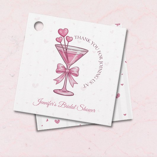 Ein bisschen engagiert Pink Martini Brautparty Geschenkanhänger