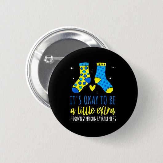 Ein bisschen extra Welt-Down-Syndrom-Bewusstsein z Button (Vorne & Hinten)