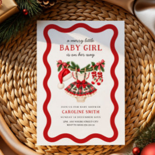 ein bisschen frohe weihnachtskleidung mädchen baby einladung