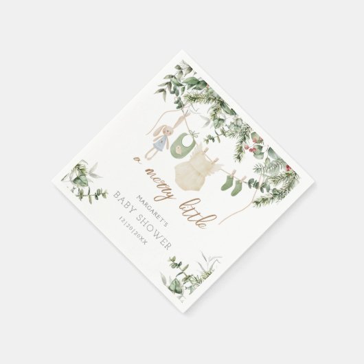 Ein bisschen fröhlich | Boho Girl Winter Baby Show Serviette (Ecke)