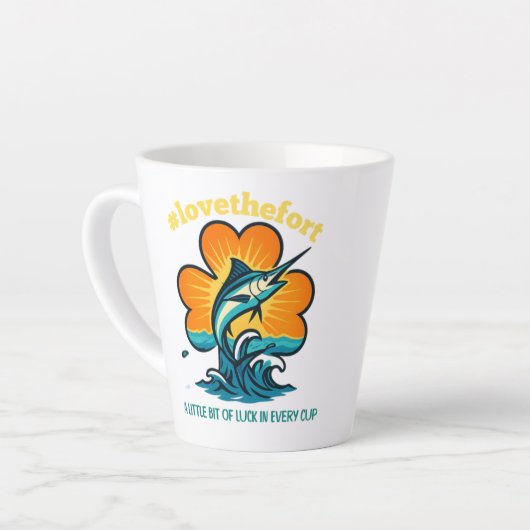 Ein bisschen Glück in jeder Latte-Tasse Milchtasse (Linke Ecke)