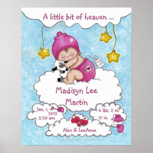 Ein bisschen Himmlische Geburtsinfo für Mädchen Poster