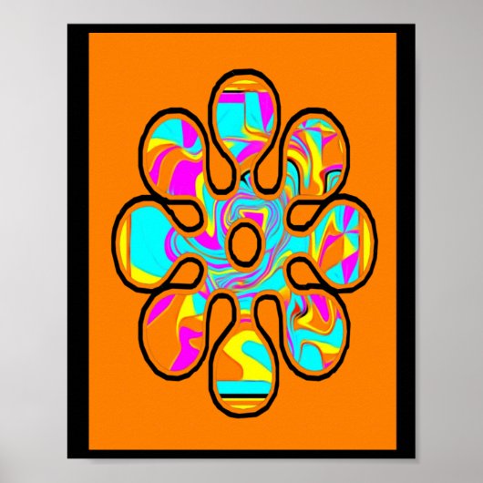 Ein bisschen Hippie. Blume Muster. Farbe hell Poster (Vorne)