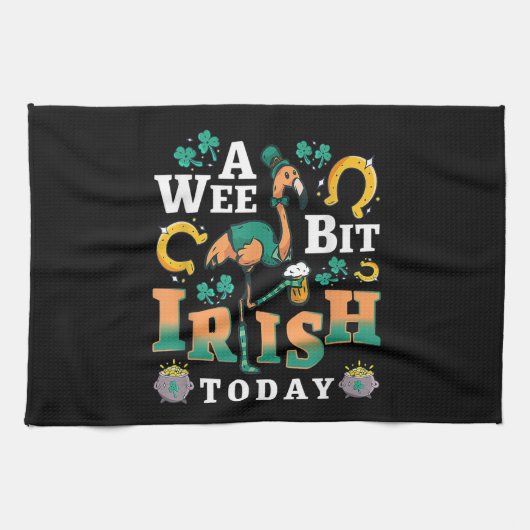 Ein bisschen irisch heute | St. Patrick's Day Flam Geschirrtuch (Horizontal)