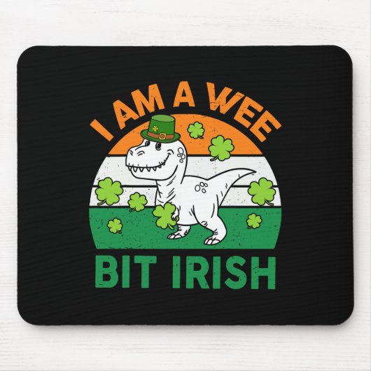 Ein bisschen irischer St. Patrick-Tag Dinosaurier  Mousepad (Vorne)