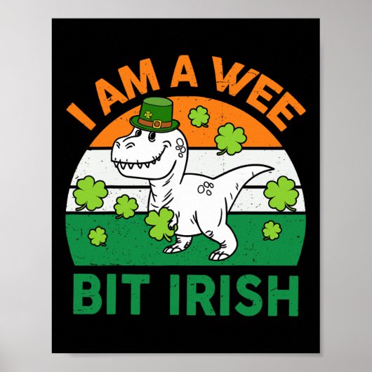 Ein bisschen irischer St. Patrick Tag Dinosaurier Poster (Vorne)