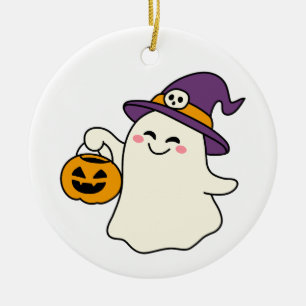 Ein bisschen Magie macht jedes Halloween  Keramik Ornament
