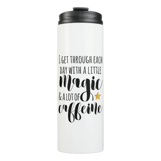 Ein bisschen Magie und viel Koffein Thermosbecher (Vorderseite)