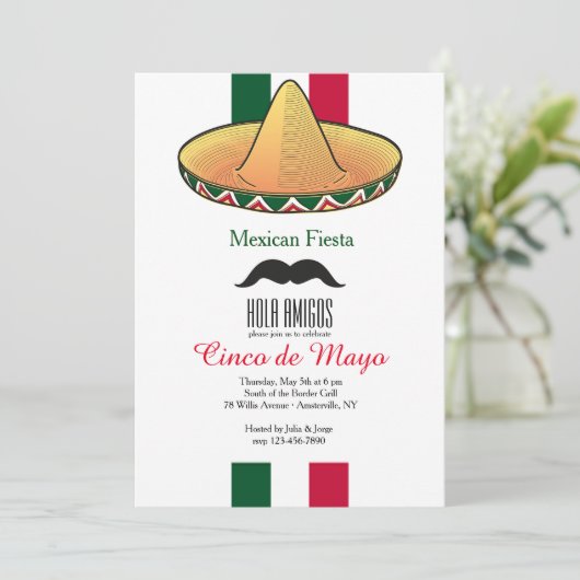 Ein bisschen Mexiko Einladung (Stehend Vorderseite)