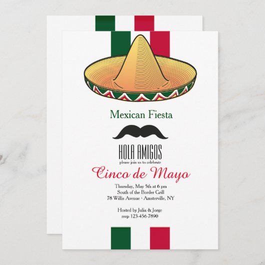 Ein bisschen Mexiko Einladung (Vorne/Hinten)