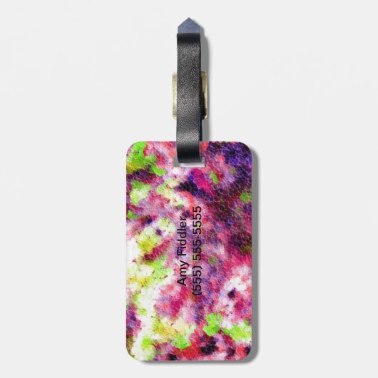 Ein bisschen pink, ein Abstrakt Gepäckanhänger (Rückseite vertikal)