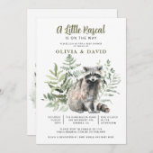 Ein bisschen Rascal auf dem Weg Raccoon Baby Dusch Einladung (Vorne/Hinten)