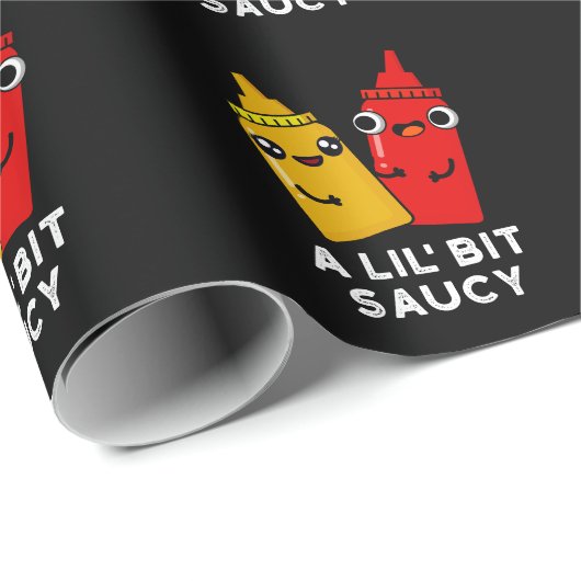 Ein bisschen Saucy Funny Sauce Puck Dark BG Geschenkpapier (Rolleneckpunkt)