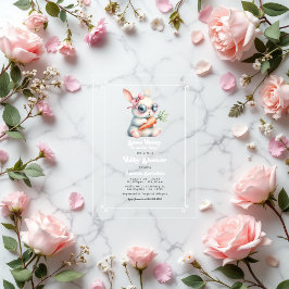 "Ein bisschen Sonne ist unterwegs" Babydusche Acryleinladungen