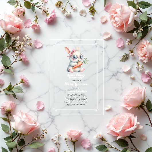 "Ein bisschen Sonne ist unterwegs" Babydusche Acryleinladungen