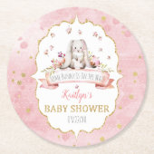 Ein bisschen Sonne ist unterwegs! OsterBaby-Dusche Runder Pappuntersetzer (Vorderseite)