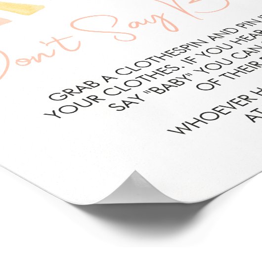 Ein bisschen Sonnenschein sagt nicht Baby Poster (Ecke)