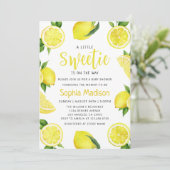 Ein bisschen Süßes | Lemon Frucht Babydusche Einladung (Stehend Vorderseite)