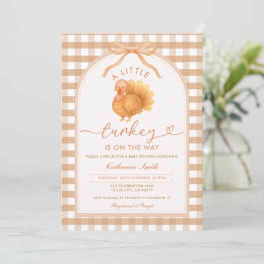 Ein bisschen Türkei ist auf dem Weg Baby Shower Gi Einladung (Stehend Vorderseite)