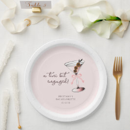 Ein bisschen verlobt Martini Pink Bachelorette Pappteller