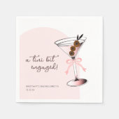 Ein bisschen verlobt Martini Pink Bachelorette Serviette (Vorderseite)