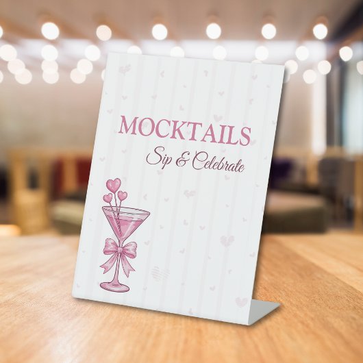 Ein bisschen verlobt Pink Mocktails Bar Schild