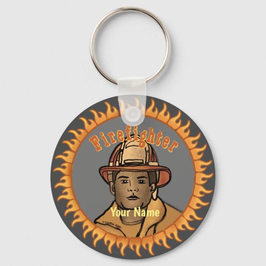 Ein Black Firefighter-Schlüsselanhänger Schlüsselanhänger (Vorderseite)
