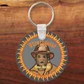 Ein Black Firefighter-Schlüsselanhänger Schlüsselanhänger (Vorderseite)