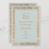 Ein blass blauer Brautparty Einladung (Vorne/Hinten)