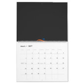 ein blau-orangefarbenes Logo mit einem Mann, der l Kalender (Mär 2027)