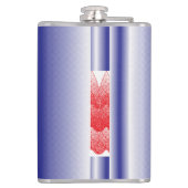 ein blau-weiß gestreifter Hintergrund Flachmann (Rückseite)