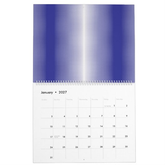 ein blau-weiß gestreifter Hintergrund Kalender (Jan 2027)
