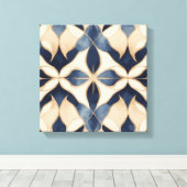 ein blau-weißes Muster Leinwanddruck (Insitu (Holzboden))
