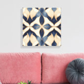 ein blau-weißes Muster Leinwanddruck (Insitu (Wohnzimmer))