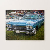 Ein blauer 1959 Cadillac Eldorado Biarritz. Puzzle (Horizontal)