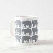 Ein blauer Elefant in der Herd-Tasse Kaffeetasse (Vorderseite Links)