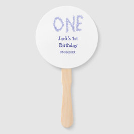 Ein blauer Glitzer Junge, modern 1. Geburtstag Fächer