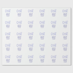 Ein blauer Glitzer Junge, modern 1. Geburtstag Geschenkpapier